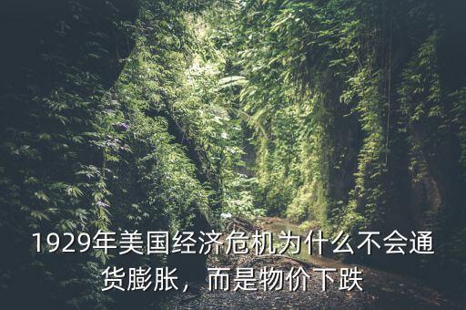 1929年美國(guó)經(jīng)濟(jì)危機(jī)為什么不會(huì)通貨膨脹，而是物價(jià)下跌