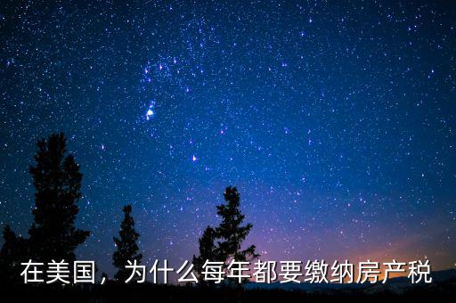 在美國，為什么每年都要繳納房產(chǎn)稅