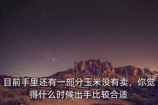 目前手里還有一部分玉米沒有賣，你覺得什么時候出手比較合適