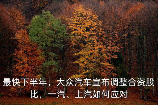 最快下半年，大眾汽車(chē)宣布調(diào)整合資股比，一汽、上汽如何應(yīng)對(duì)