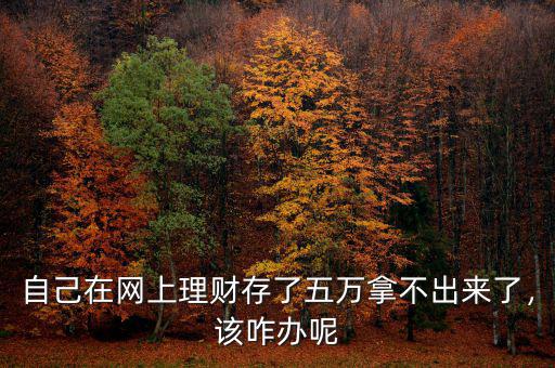 自己在網(wǎng)上理財(cái)存了五萬拿不出來了，該咋辦呢