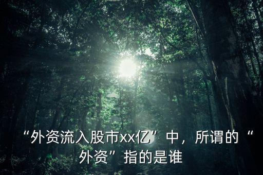 “外資流入股市xx億”中，所謂的“外資”指的是誰
