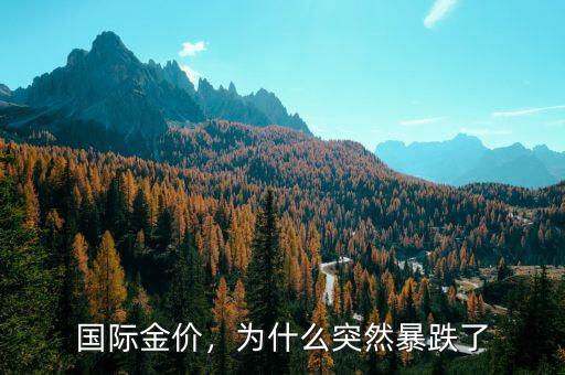 國際金價，為什么突然暴跌了
