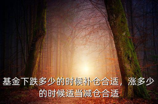 基金下跌多少的時(shí)候補(bǔ)倉合適，漲多少的時(shí)候適當(dāng)減倉合適