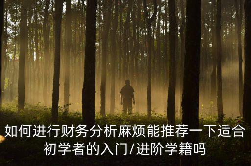 如何進行財務(wù)分析麻煩能推薦一下適合初學者的入門/進階學籍嗎