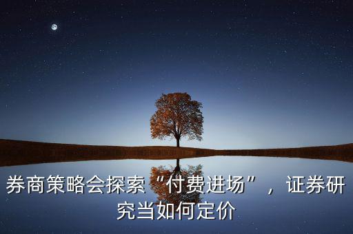 券商策略會(huì)探索“付費(fèi)進(jìn)場(chǎng)”，證券研究當(dāng)如何定價(jià)