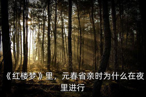 《紅樓夢》里，元春省親時為什么在夜里進(jìn)行
