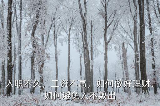 入職不久，工資不高，如何做好理財，如何避免入不敷出