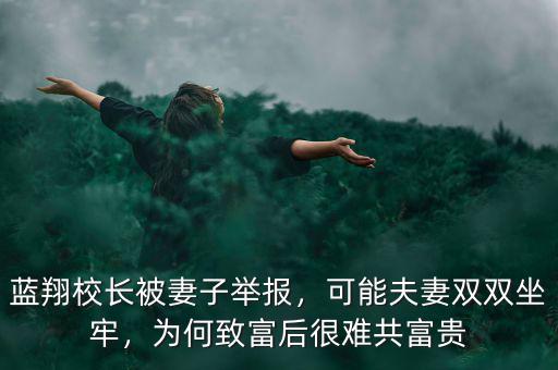 藍(lán)翔校長被妻子舉報，可能夫妻雙雙坐牢，為何致富后很難共富貴