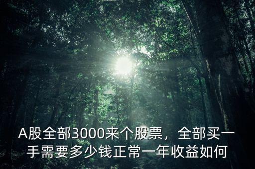 A股全部3000來個股票，全部買一手需要多少錢正常一年收益如何