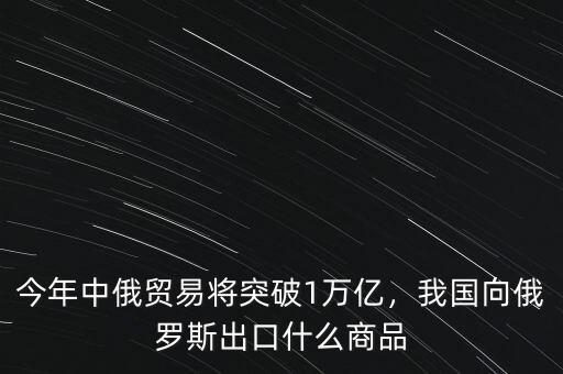 今年中俄貿(mào)易將突破1萬(wàn)億，我國(guó)向俄羅斯出口什么商品