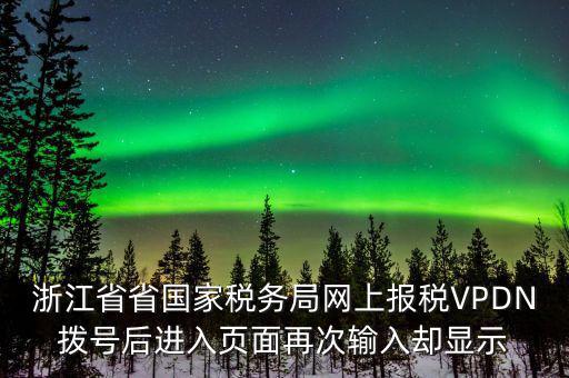 浙江省省國家稅務(wù)局網(wǎng)上報(bào)稅VPDN撥號后進(jìn)入頁面再次輸入?yún)s顯示