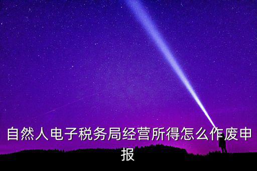 自然人電子稅務局經(jīng)營所得怎么作廢申報