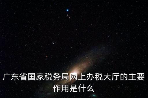 廣東省國(guó)家稅務(wù)局網(wǎng)上辦稅大廳的主要作用是什么