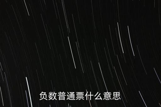 負(fù)數(shù)普通票什么意思