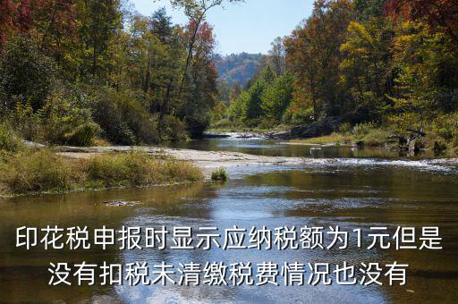 印花稅是1的時候為什么不扣款，印花稅申報時顯示應(yīng)納稅額為1元但是沒有扣稅未清繳稅費(fèi)情況也沒有