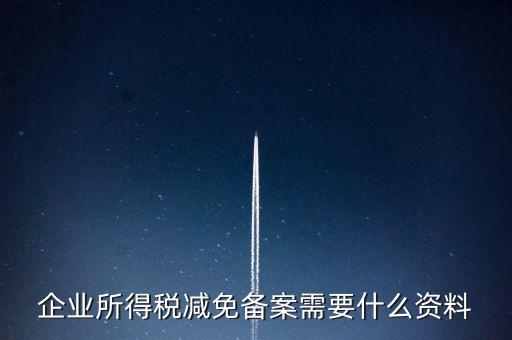 企業(yè)所得稅減免備案需要什么資料