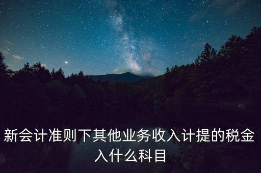 新會計準則下其他業(yè)務收入計提的稅金入什么科目
