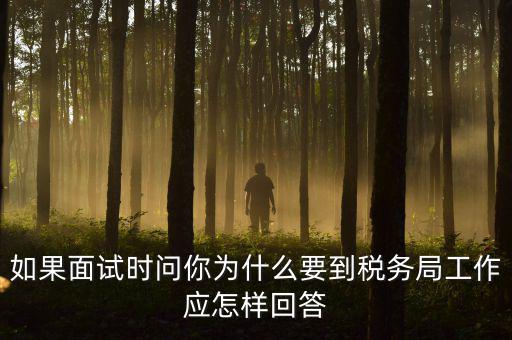 如果面試時(shí)問(wèn)你為什么要到稅務(wù)局工作應(yīng)怎樣回答