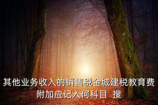 其他業(yè)務收入的銷售稅金城建稅教育費附加應記入何科目  搜