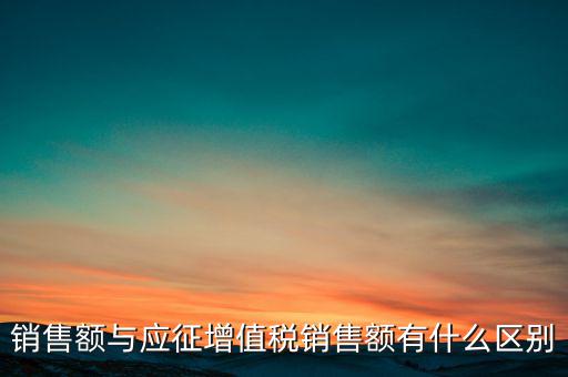 銷售額與應征增值稅銷售額有什么區(qū)別