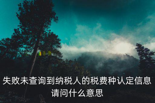 什么是未找到附稅認(rèn)定信息，個稅申報(bào)顯示未獲得單位稅種認(rèn)定信息是怎么回事