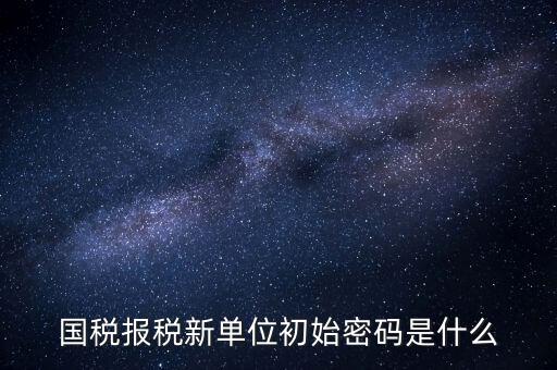 國稅報稅新單位初始密碼是什么
