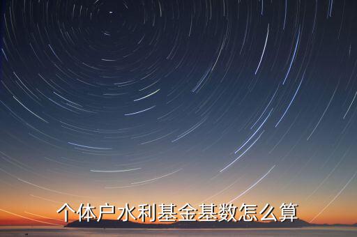 個(gè)體戶(hù)水利基金基數(shù)怎么算
