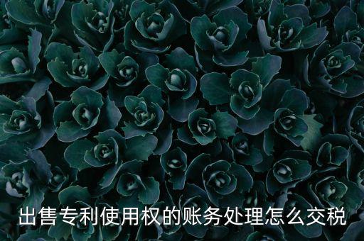 出售專利使用權(quán)的賬務(wù)處理怎么交稅