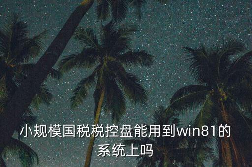 小規(guī)模國稅稅控盤能用到win81的系統(tǒng)上嗎