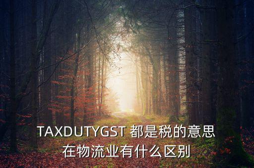 ttps稅是什么，TAXDUTYGST 都是稅的意思在物流業(yè)有什么區(qū)別
