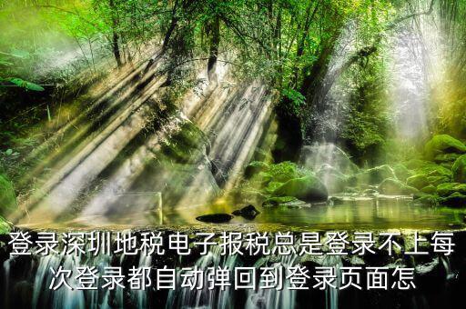為什么報稅網(wǎng)頁跳密碼，登錄深圳地稅電子報稅總是登錄不上每次登錄都自動彈回到登錄頁面怎