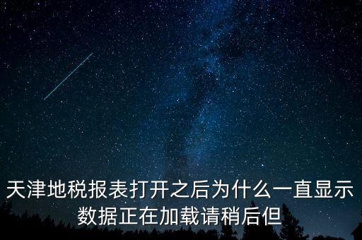 天津地稅報(bào)表打開之后為什么一直顯示數(shù)據(jù)正在加載請(qǐng)稍后但