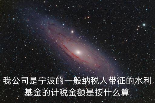 小微企業(yè)水利基金按什么繳，我公司是寧波的一般納稅人帶征的水利基金的計(jì)稅金額是按什么算