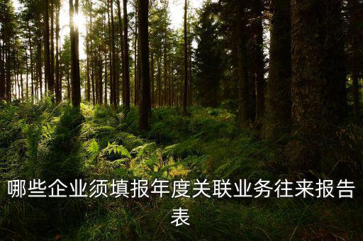 哪些企業(yè)須填報(bào)年度關(guān)聯(lián)業(yè)務(wù)往來報(bào)告表