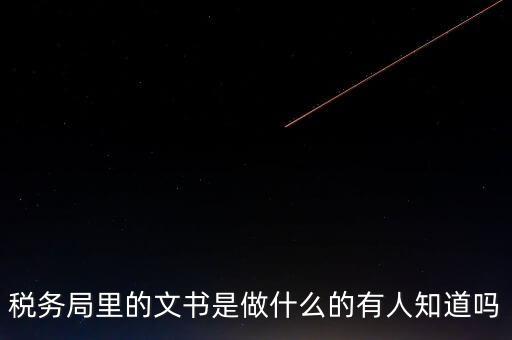 稅務(wù)局里的文書(shū)是做什么的有人知道嗎