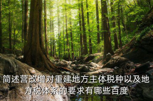 營(yíng)改增后地方稅源靠什么，簡(jiǎn)述營(yíng)改增對(duì)重建地方主體稅種以及地方稅體系的要求有哪些百度