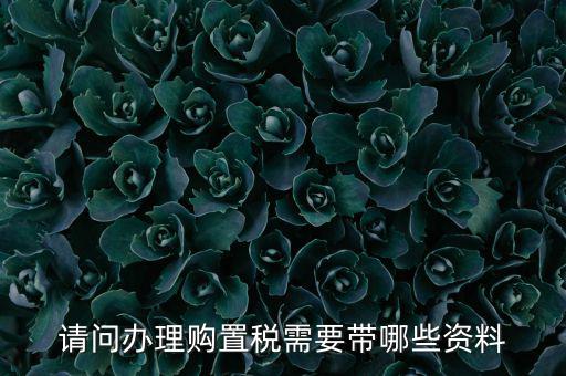 購置稅辦理需要什么，購買車輛購置稅需要哪些手續(xù)