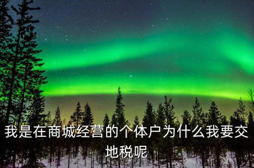 個(gè)體戶為什么要交地稅，我是在商城經(jīng)營的個(gè)體戶為什么我要交地稅呢