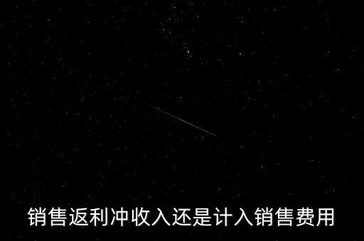 銷售返利沖收入還是計入銷售費用