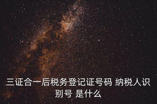 三證合一后稅務(wù)登記證號碼 納稅人識(shí)別號 是什么