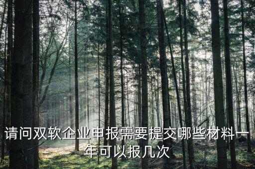 請問雙軟企業(yè)申報(bào)需要提交哪些材料一年可以報(bào)幾次