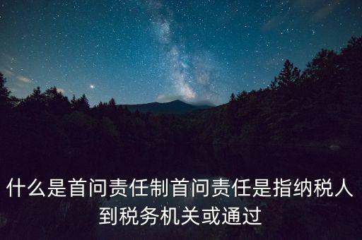 稅務(wù)首問責(zé)任制是什么，首問負(fù)責(zé)制度是指什么
