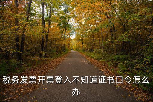 稅務發(fā)票開票登入不知道證書口令怎么辦