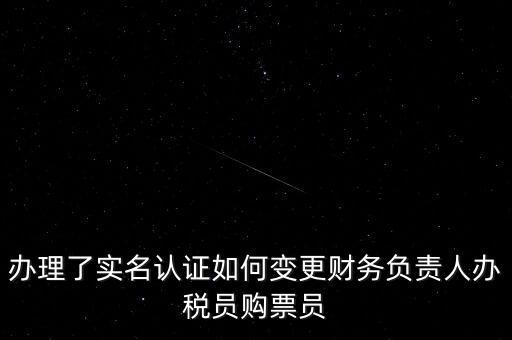 辦理了實名認(rèn)證如何變更財務(wù)負(fù)責(zé)人辦稅員購票員