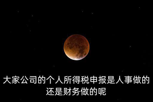 大家公司的個人所得稅申報是人事做的還是財務做的呢