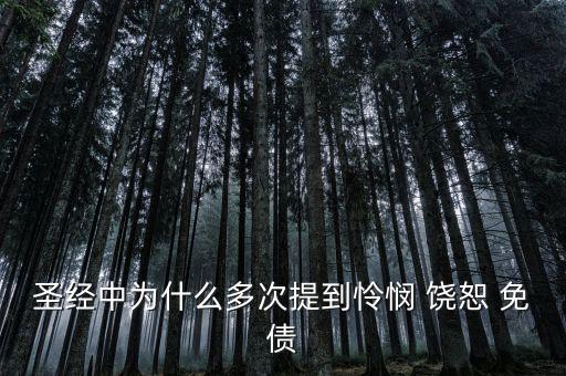 圣經中為什么多次提到憐憫 饒恕 免債