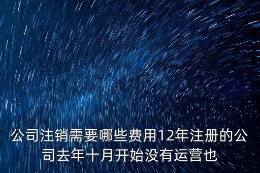 公司注銷需要哪些費(fèi)用12年注冊(cè)的公司去年十月開始沒(méi)有運(yùn)營(yíng)也