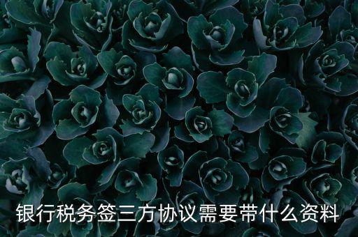 銀稅協(xié)議需要什么證件，銀行稅務(wù)簽三方協(xié)議需要帶什么資料