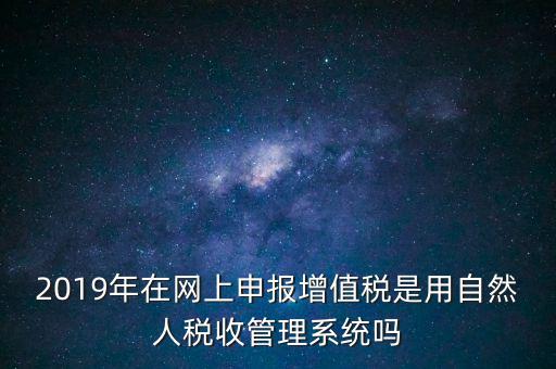 2019年在網上申報增值稅是用自然人稅收管理系統(tǒng)嗎